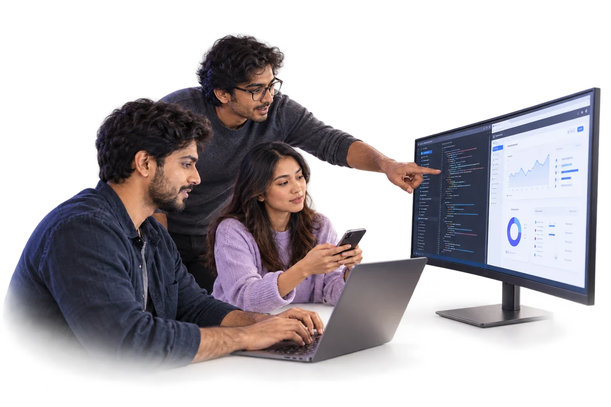 A small team building software together